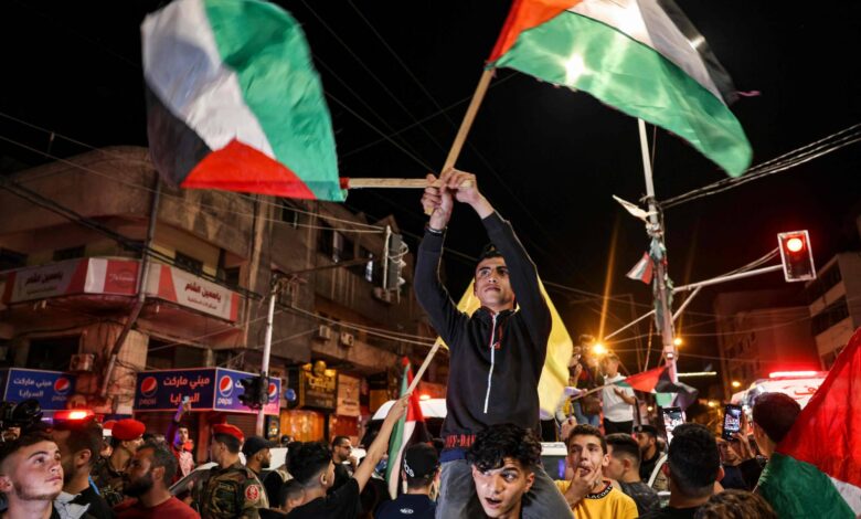 احتفالات بوقف إطلاق النار في غزة